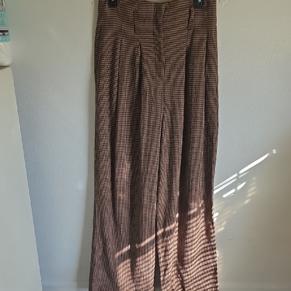 Nanushka‎ Checkered Brown Women's Pants Size M